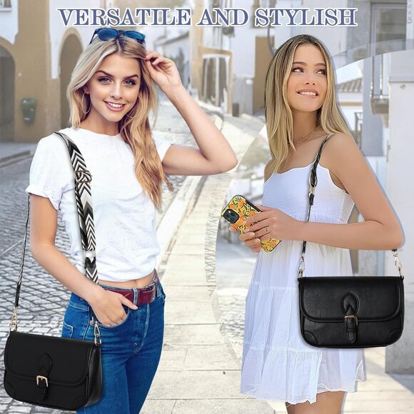 Crossbody Bag Women Vegan Leather Small Shoulder Purse Adjustable Strap - Picture 5 of 7